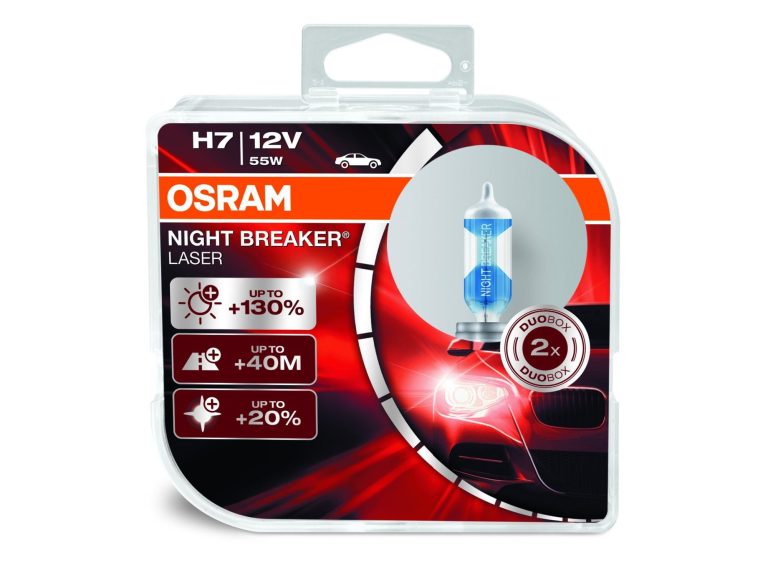 OSRAM Night Breaker H7 12V Autolampe im Verpackung.